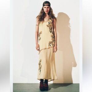 ZARA EMBROIDERED FLOWER TOP DRESS ZW COLLECTION